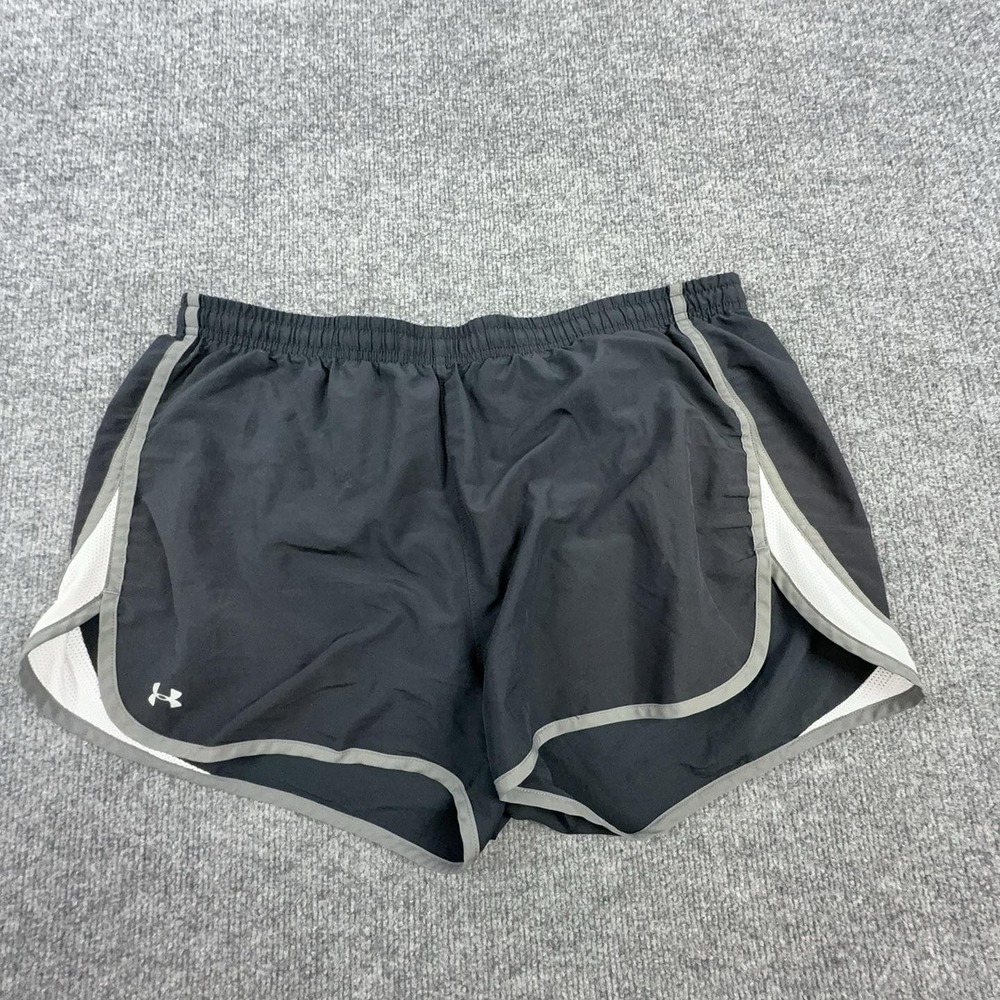 Under Armour Shorts Mens XL Black HeatGear 4 Inseam Lined Running Gym Athletic